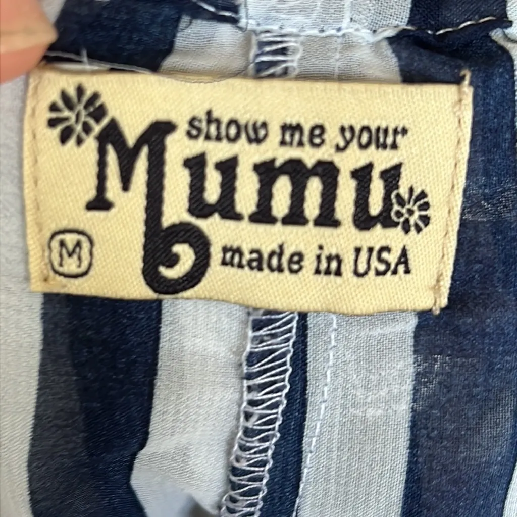 Show me your mumu blue striped stretchy waist shorts - Image 5