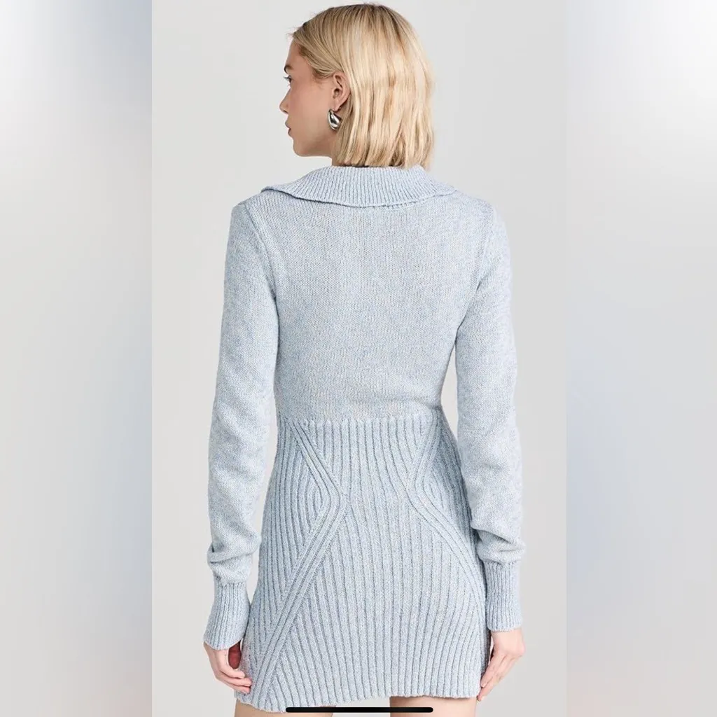 Free People blue gray knit Sweater Dress nwt L - Image 6