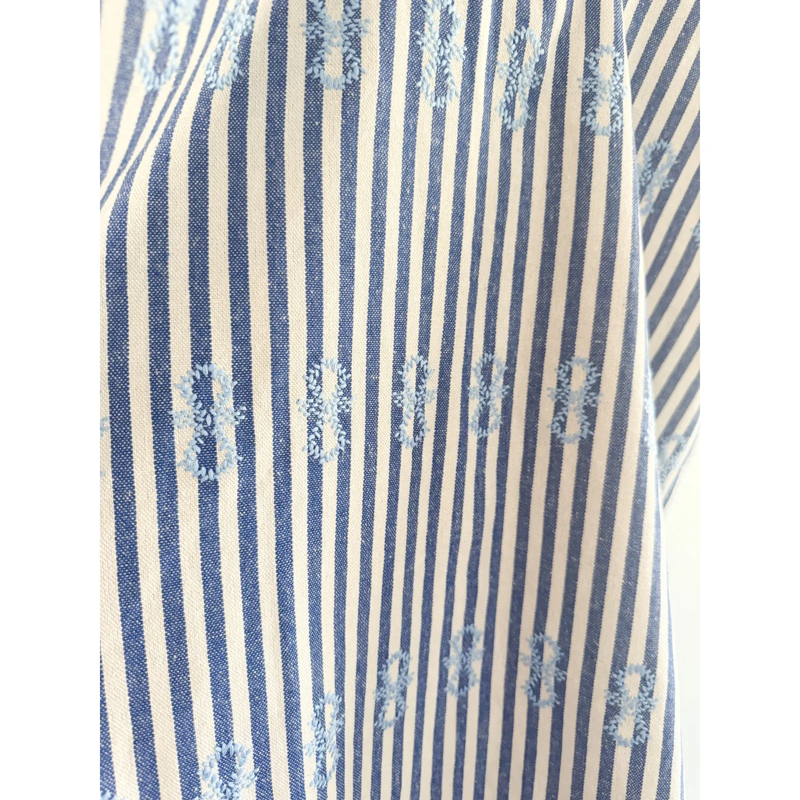 Tuckernuck | Blue Stripe Mini Sullivan Embroidered Canvas Caftan | Sz XS - Image 5