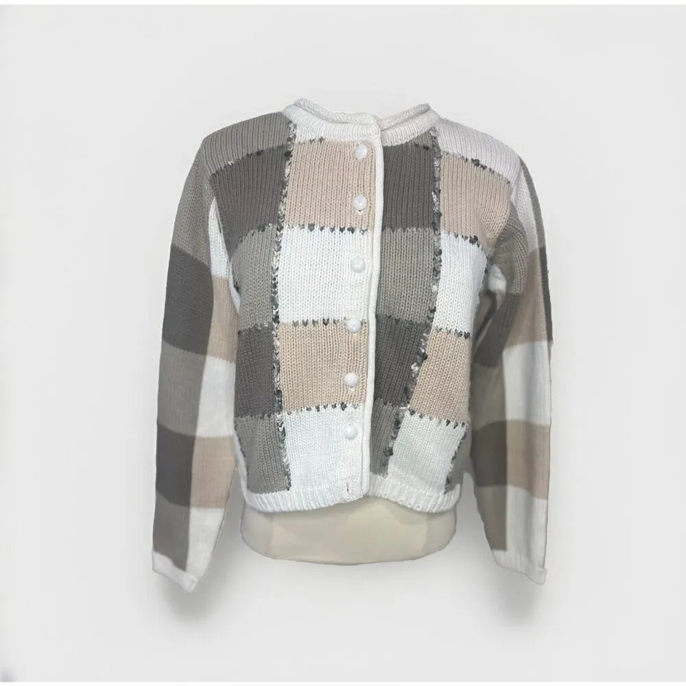 Vintage 90s Dress Barn Knit Cardigan Cottage Core Small Petite - Image 2