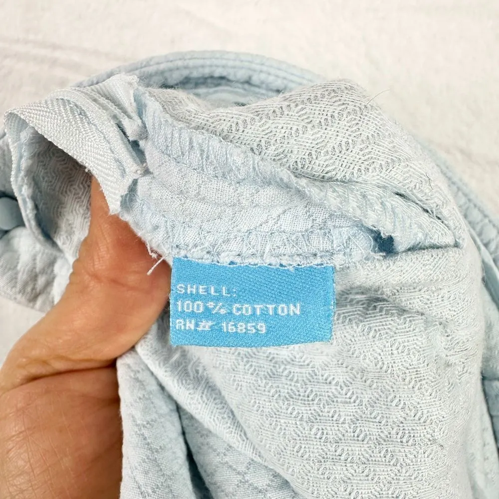 J. McLauglin Jacquard Button Ankle Pants Size 8 Light Blue Side Zip Cotton - Image 8