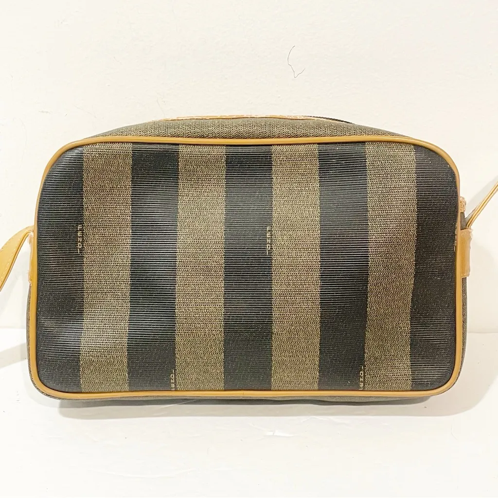 FENDI‎ ROMA Vintage Pequin Striped Small Luxury Designer Crossbody Shoulder Bag - Image 9