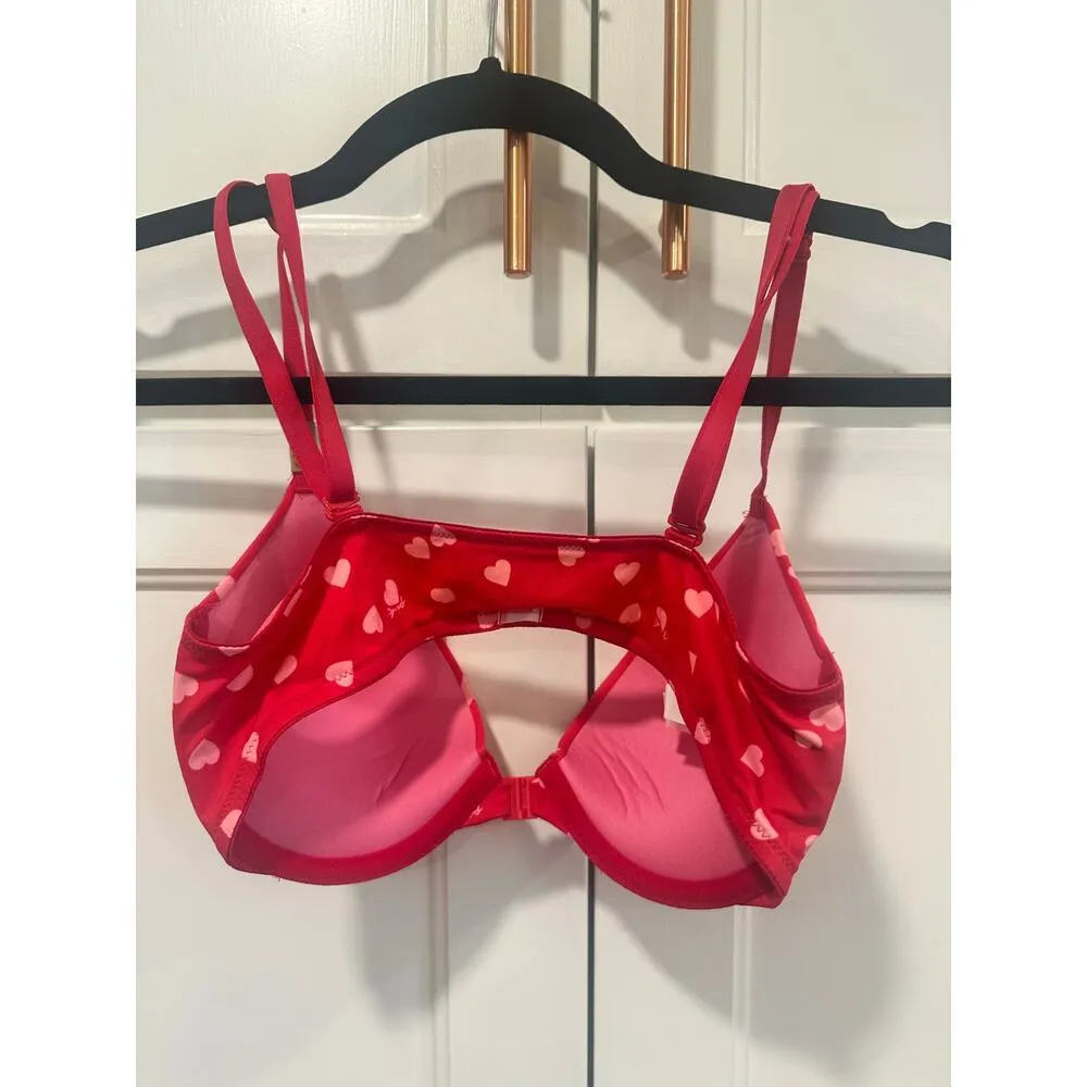 Victoria Secret Sexy Push up Bra red with hearts 34B - Image 2