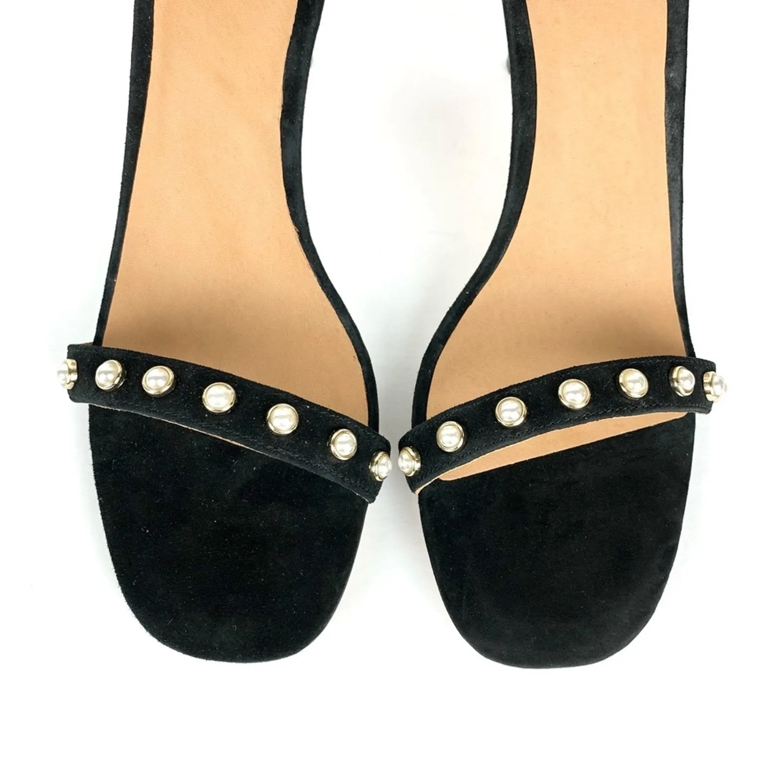 Joie Alana Pearl Studded Ankle Strap Heeled Sandals Black Size 9 - Image 8