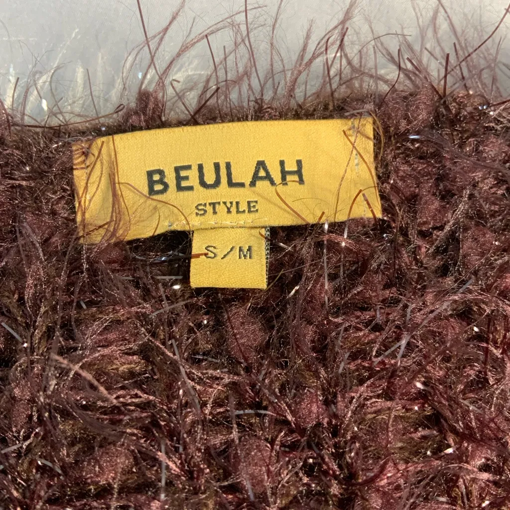 Women’s Beulah fuzzy glitter drape Cardigan Brown-Gray Gradient color SZ S/M - Image 5