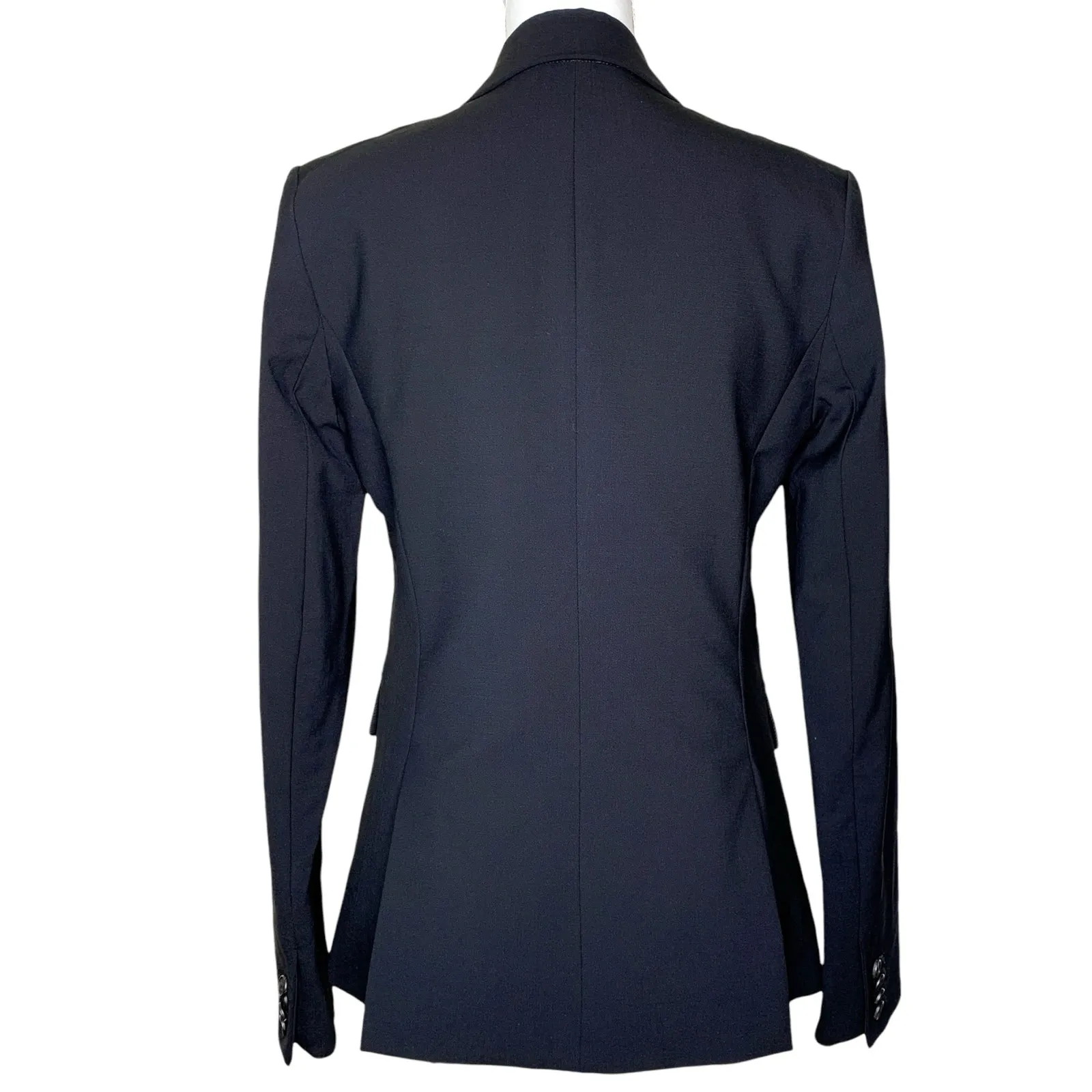 Veronica Beard Black Wool Single Button Classic Dickey Jacket Blazer Size 2 - Image 5