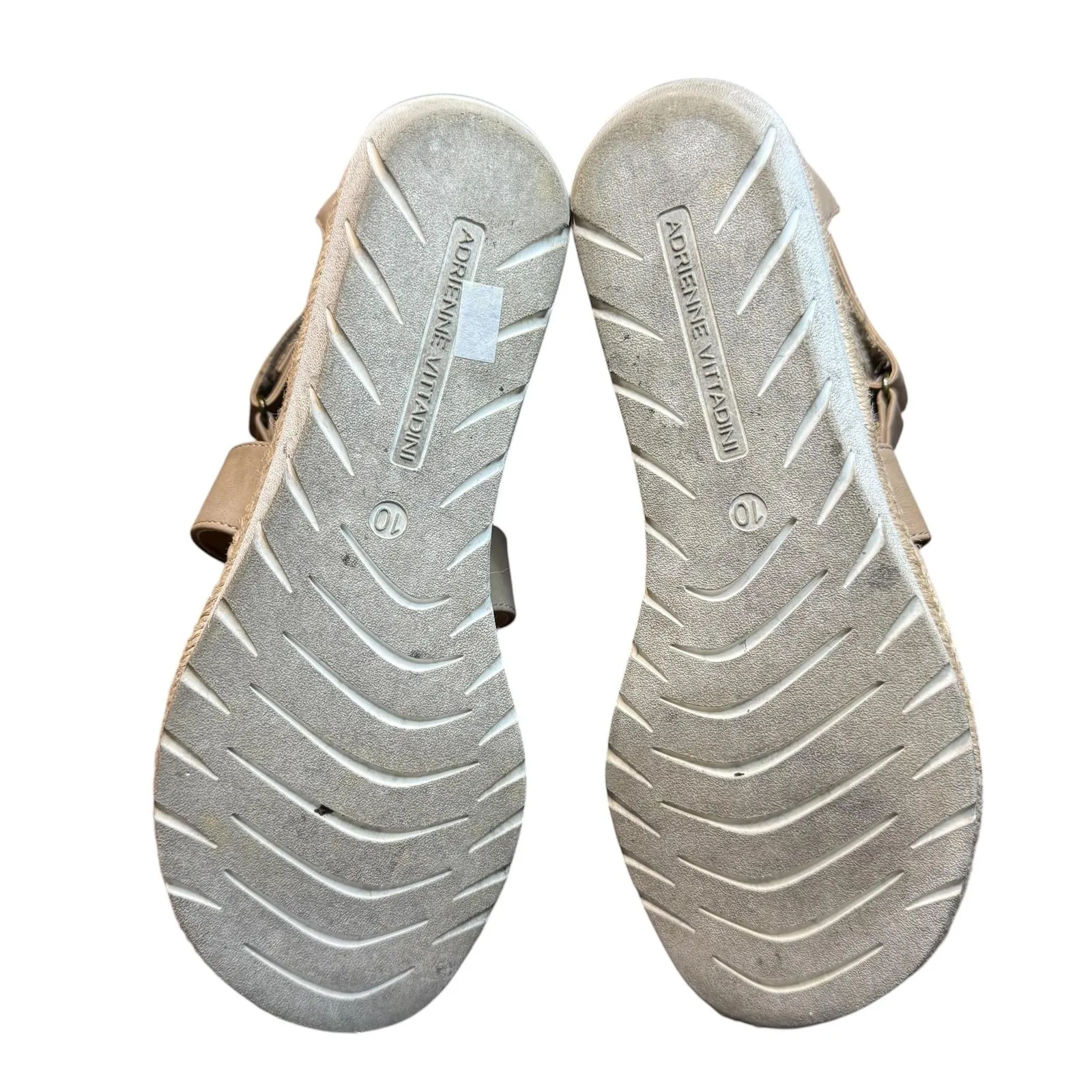 Adrienne‎ Vittadini Sport Sandals Womens Size 10 Taupe Cape Ann Wedge Back Zip - Image 11