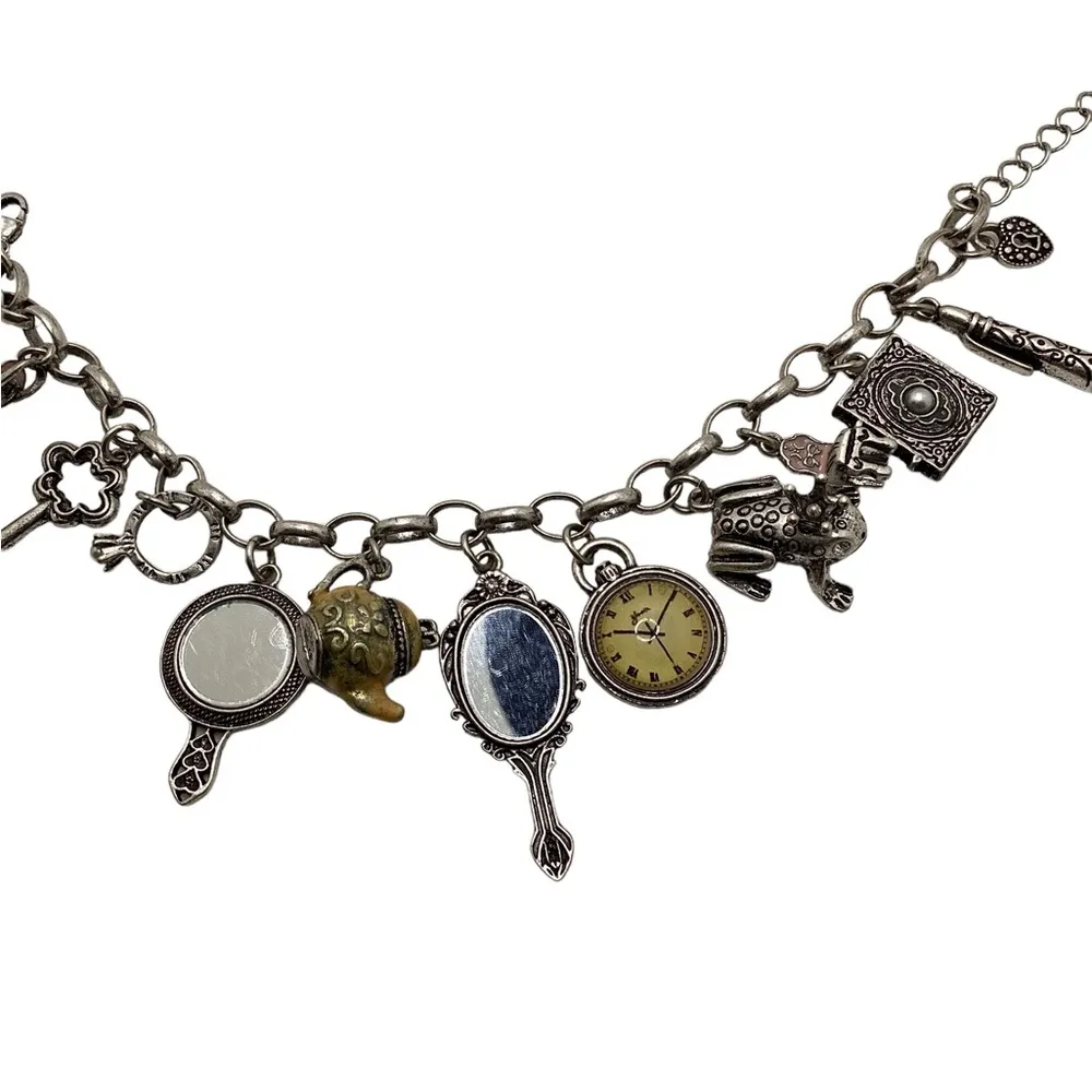 Fairy tale charm bracelet with claw clasp. 8” Silver - Image 9