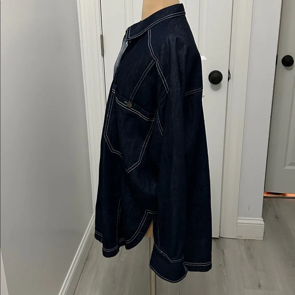 Anthropologie Pilcro Oversized Dark Denim Shirt - Image 7