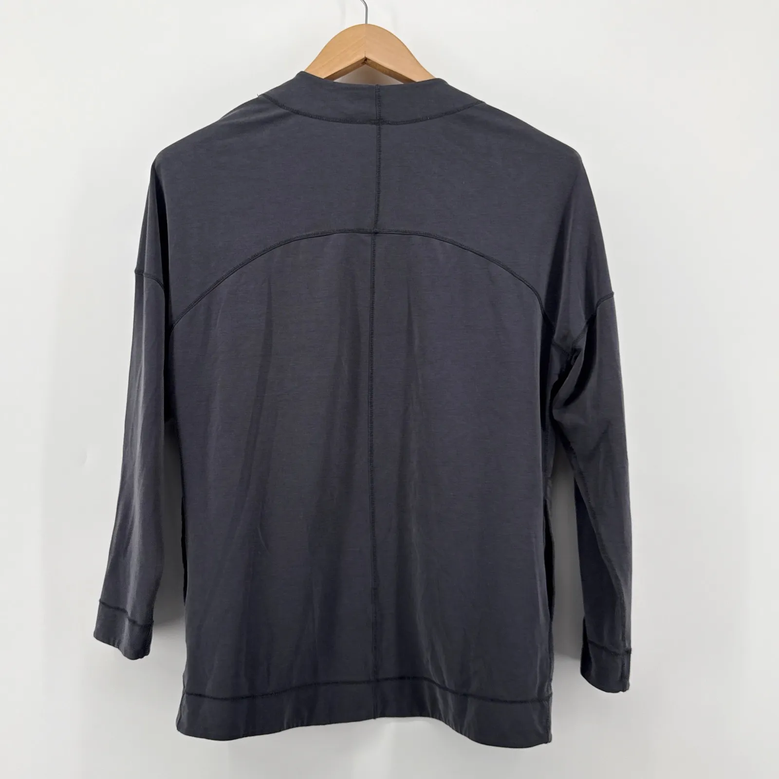 Bench Active Women Gray Cardigan Activewear Small Open Front Pockets Long Sleeve - Image 4