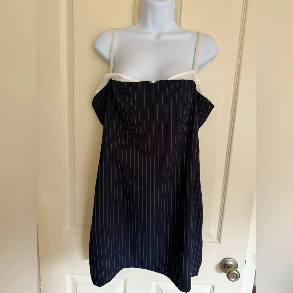 Pinstripe Bra Detail Minidress - Image 5