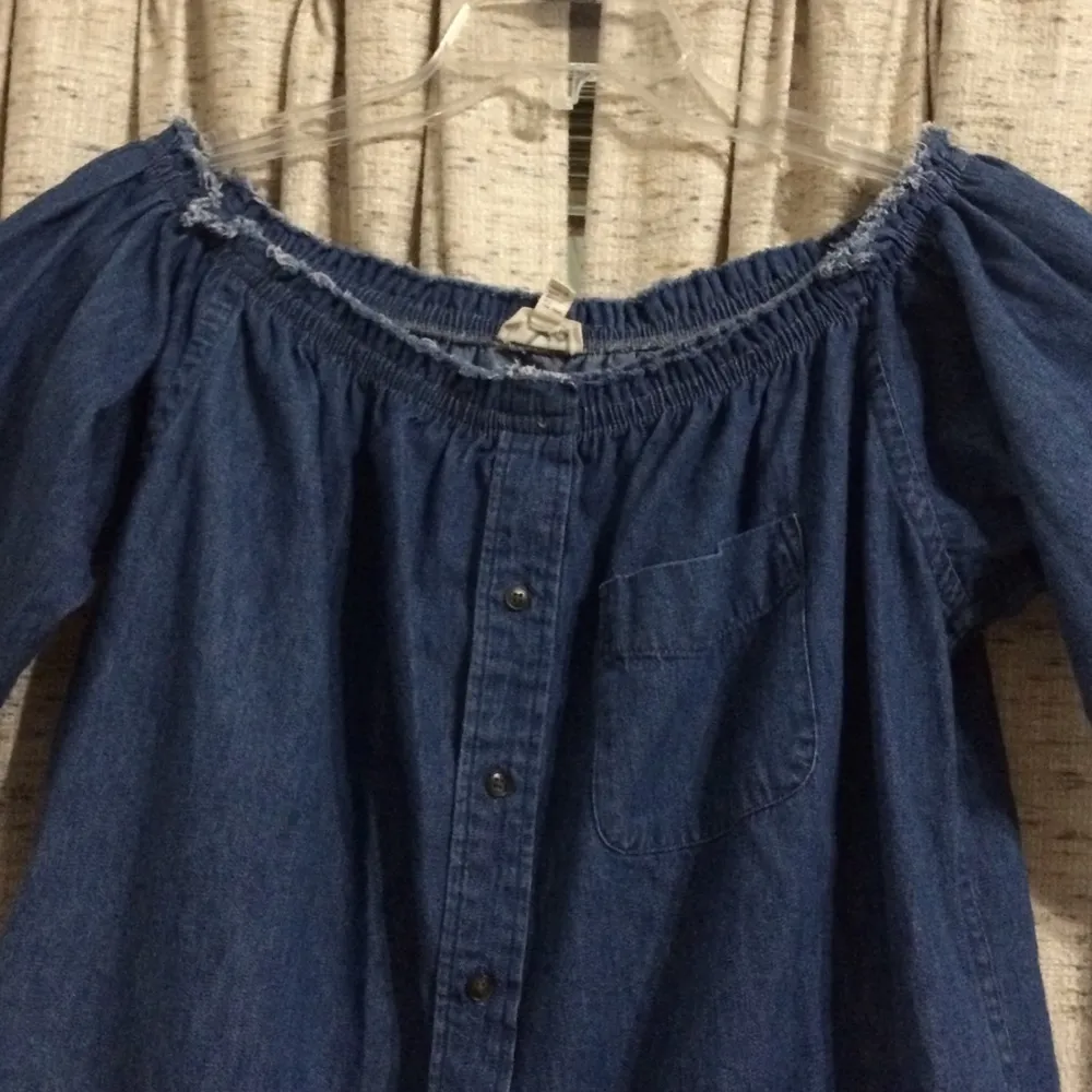 Urban Renewal  Denim Off the Shoulder Top - Image 2