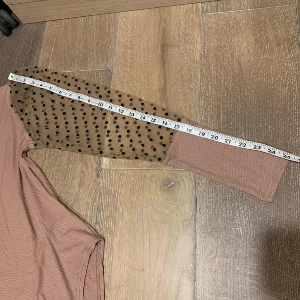 Organza Long Sleeve ribbed Bodysuit size L Size L - Image 11