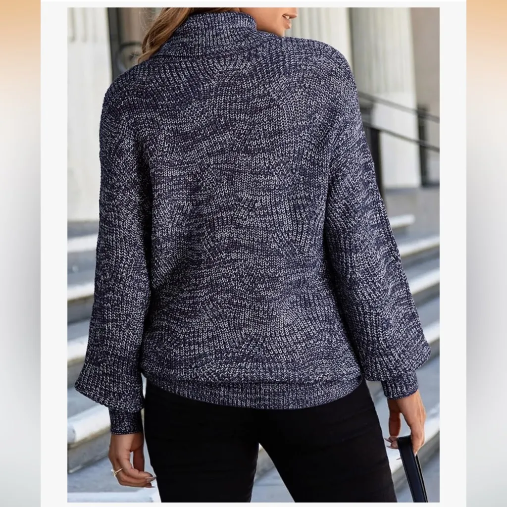 🆕 Charcoal Black and Gray Turtleneck Sweater Size XL - Image 8