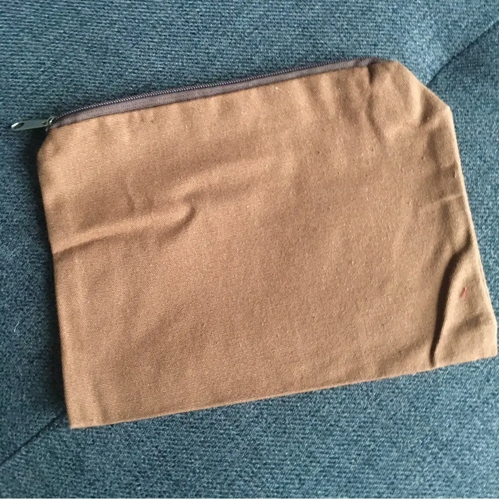 “All I Need is Coffee & Mascara” Makeup Bag, Travel Pouch, Brown, White Brown - Image 7