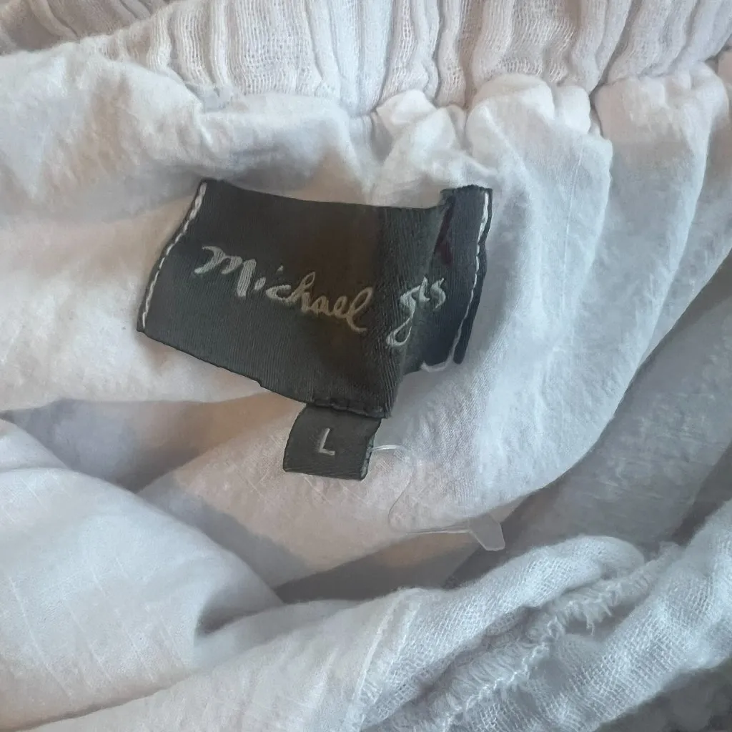 Michael Stars White Gauze & Crochet Lace Trim Dress/Tunic - Size Large - Image 6