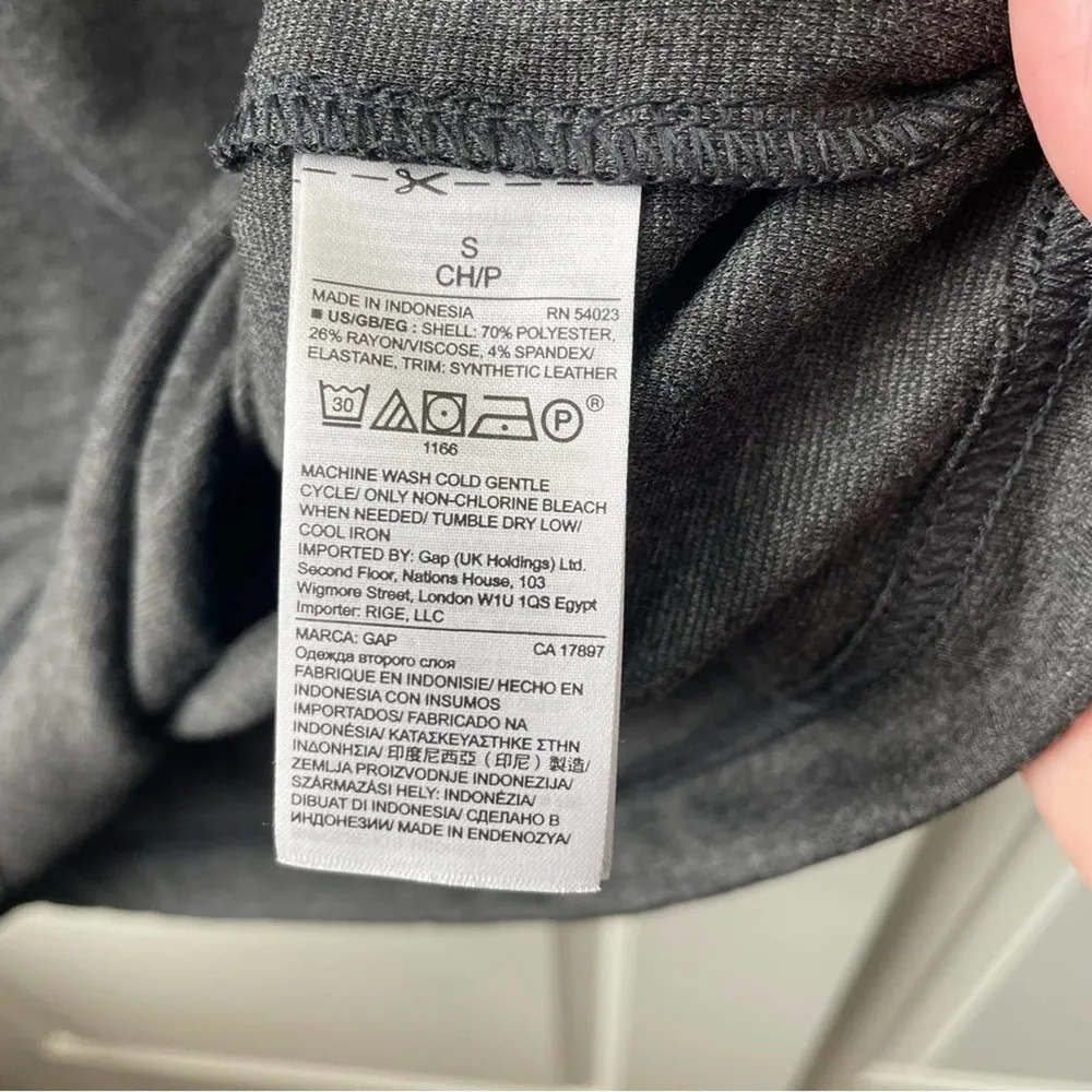 Gap Grey Dress 3/4 Sleeve Above the Knee Faux Leather Accent NWT Small - Image 82