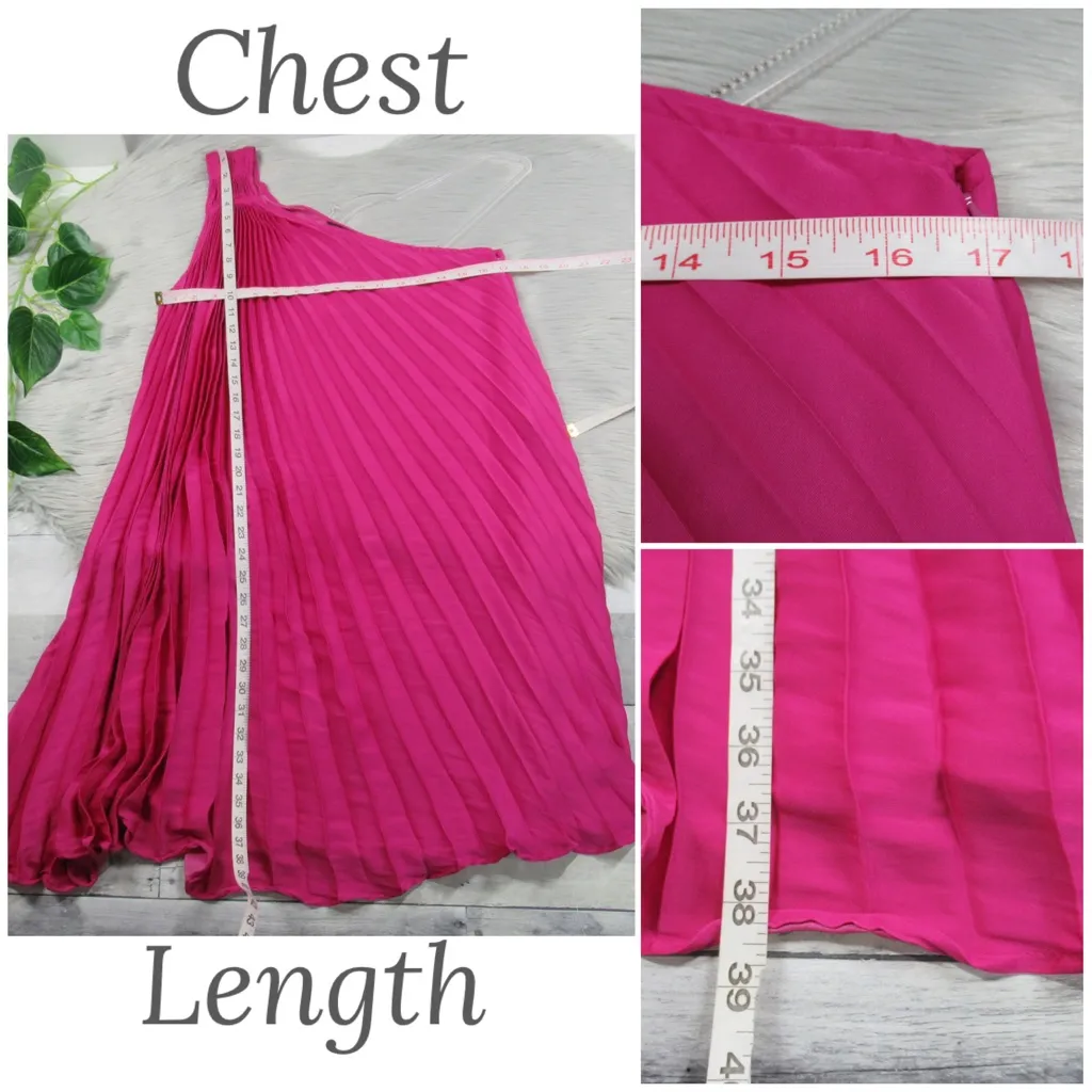 BANANA REPUBLIC One Shoulder Pleated Cocktail Swing Dress NWT Women's Size Small - Image 7