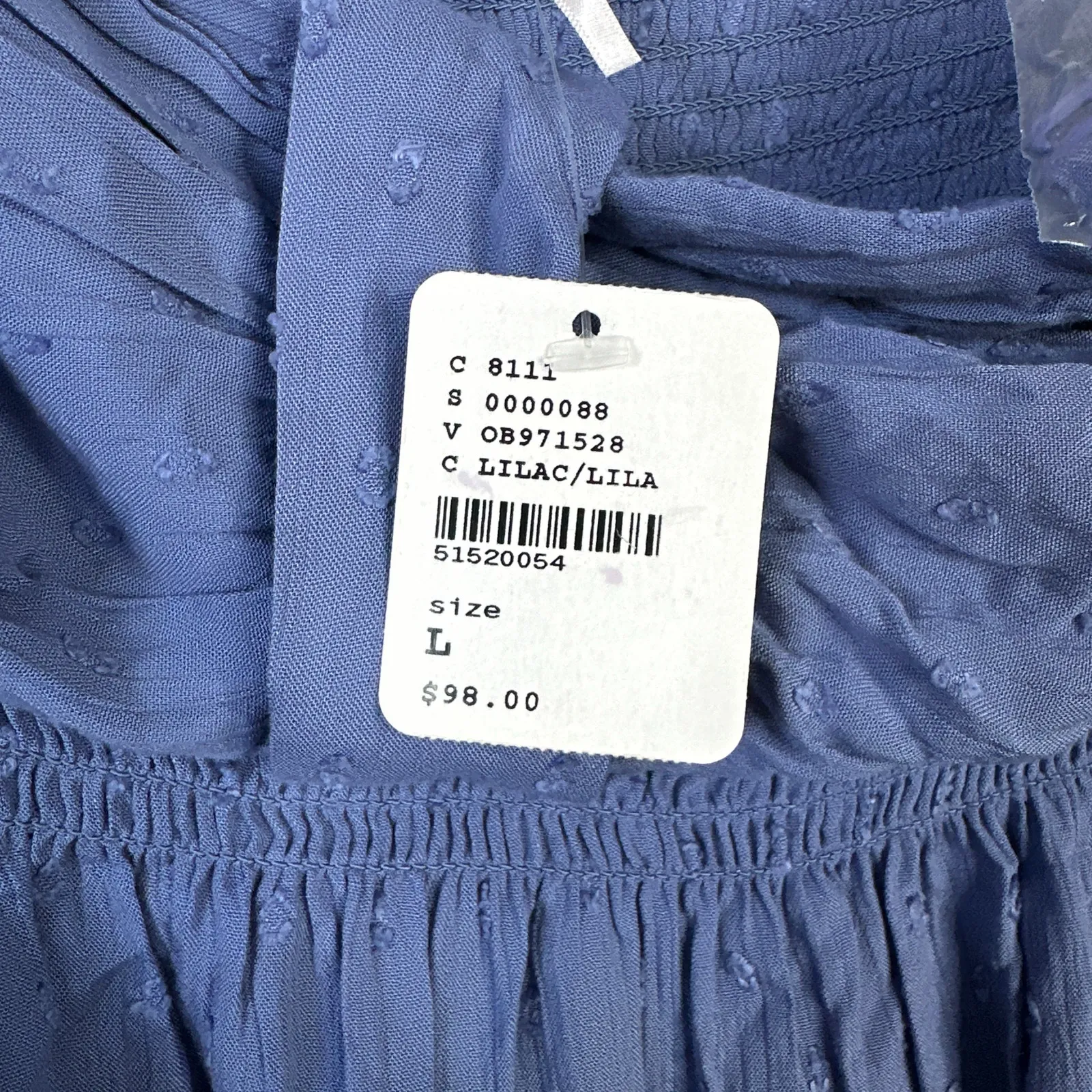 FREE PEOPLE Across the Sea Mini Dress Lilac Purple Periwinkle Size Large NWT New - Image 7