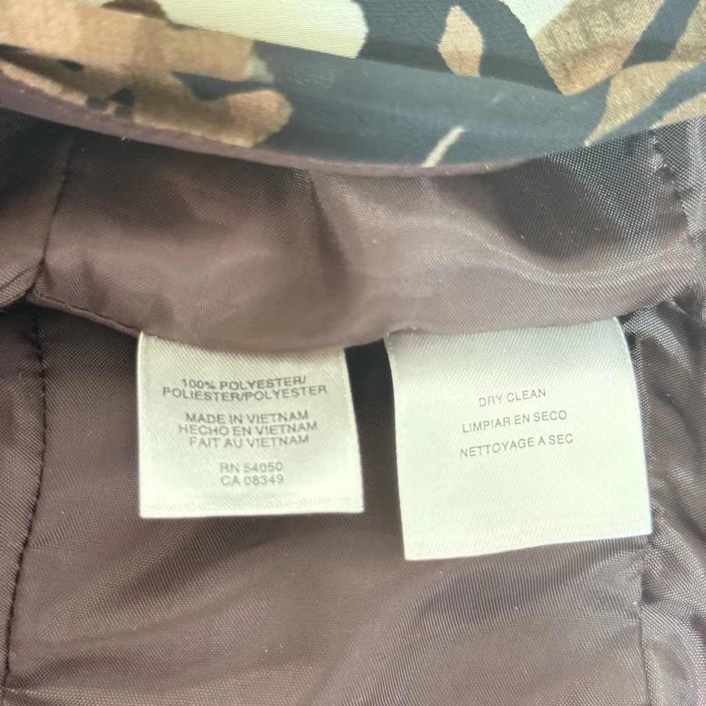 Evan Picone Strapless Brown Floral Dress Black Size 14 - Image 5