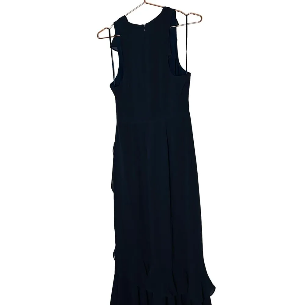 C/MEO COLLECTIVE Be About You Navy V-Neckline Long Gown Dress Size Medium - Image 5
