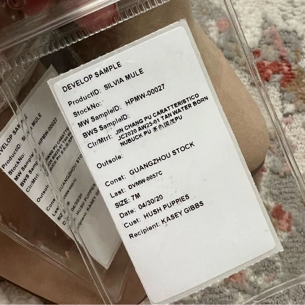 Hush Puppies NWT Silvia Mule Brand New Sample Shoe Size 7 Neutral Tan Beige Clog - Image 4