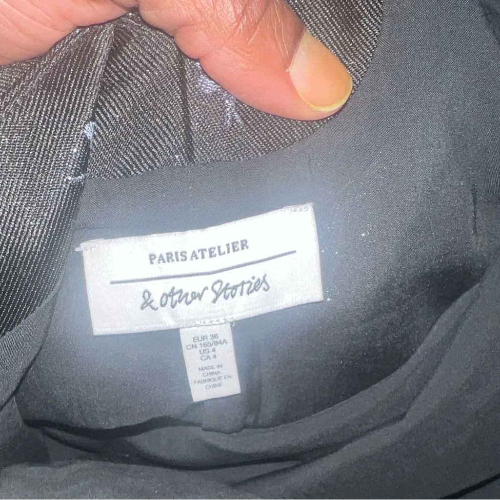 & Other Stories Black and Silver Bow Detail Metallic Jacquard Shift Mini Dress 4 - Image 8