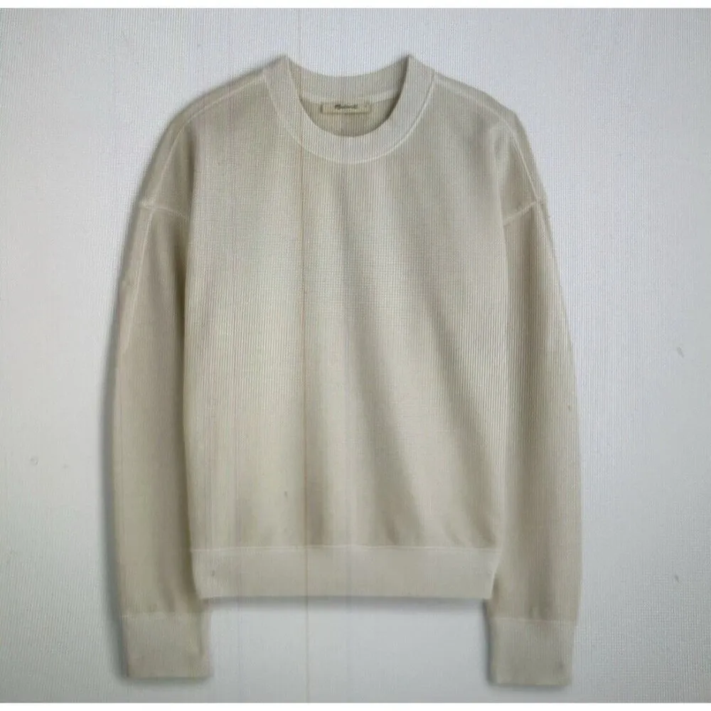 MADEWELL The McCarren Midweight Crewneck Sweatshirt Parchment Women Size XXS - Image 5