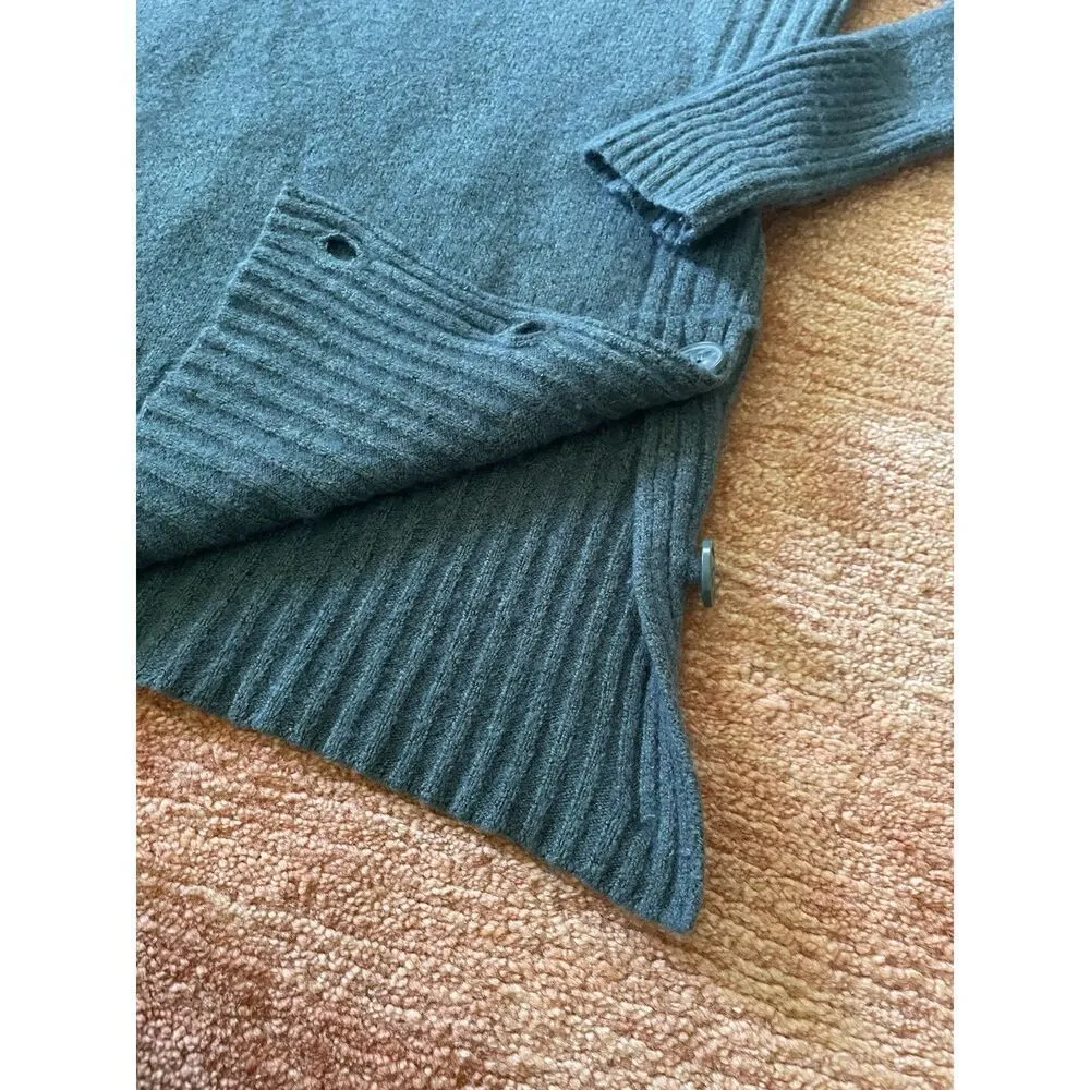 Tahari Green Turtleneck Sweater Side Button Longline Pullover Size S - Image 4