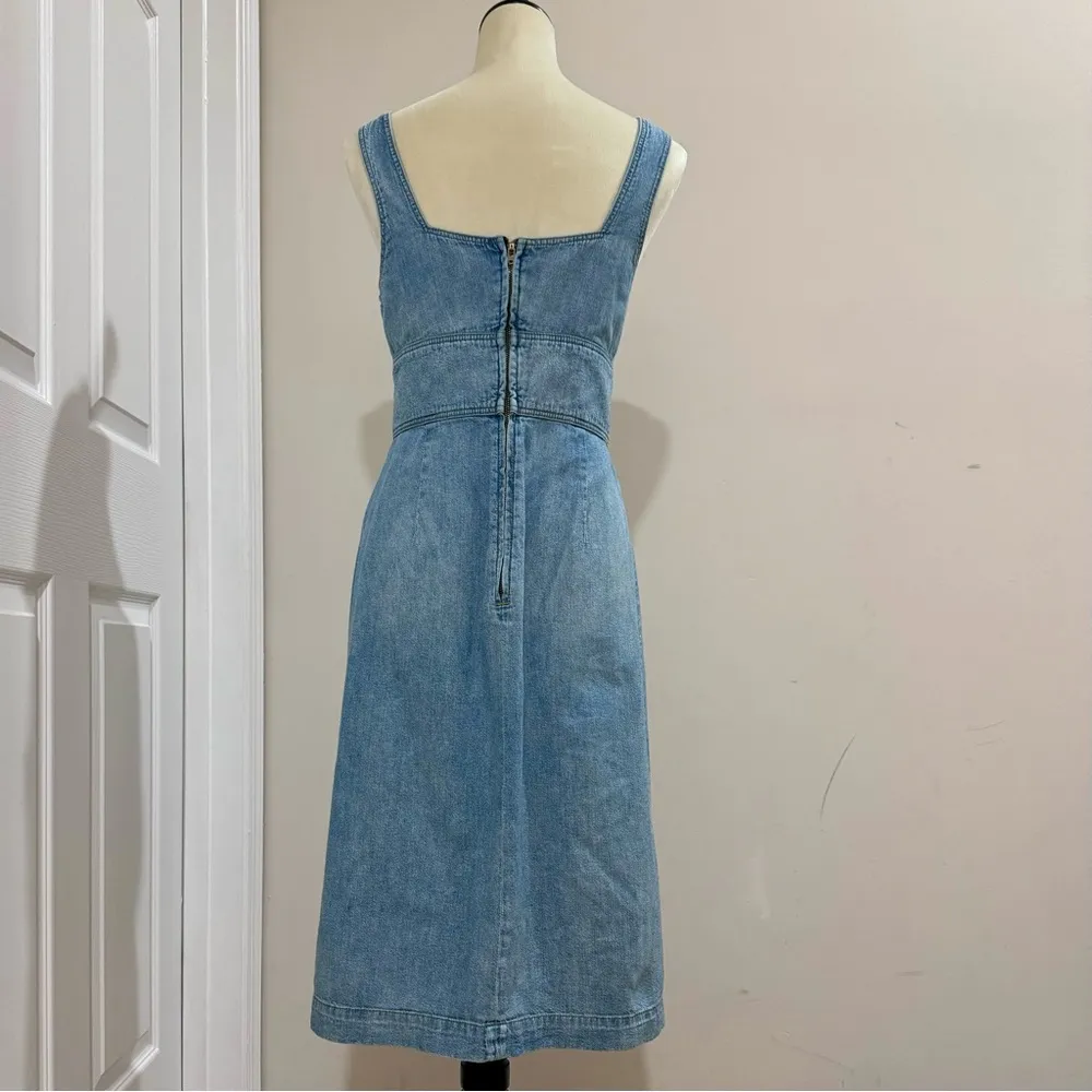 La Vie Rebecca Taylor Drapey Denim Cut-Out Dress in Forget Me Not - Image 3
