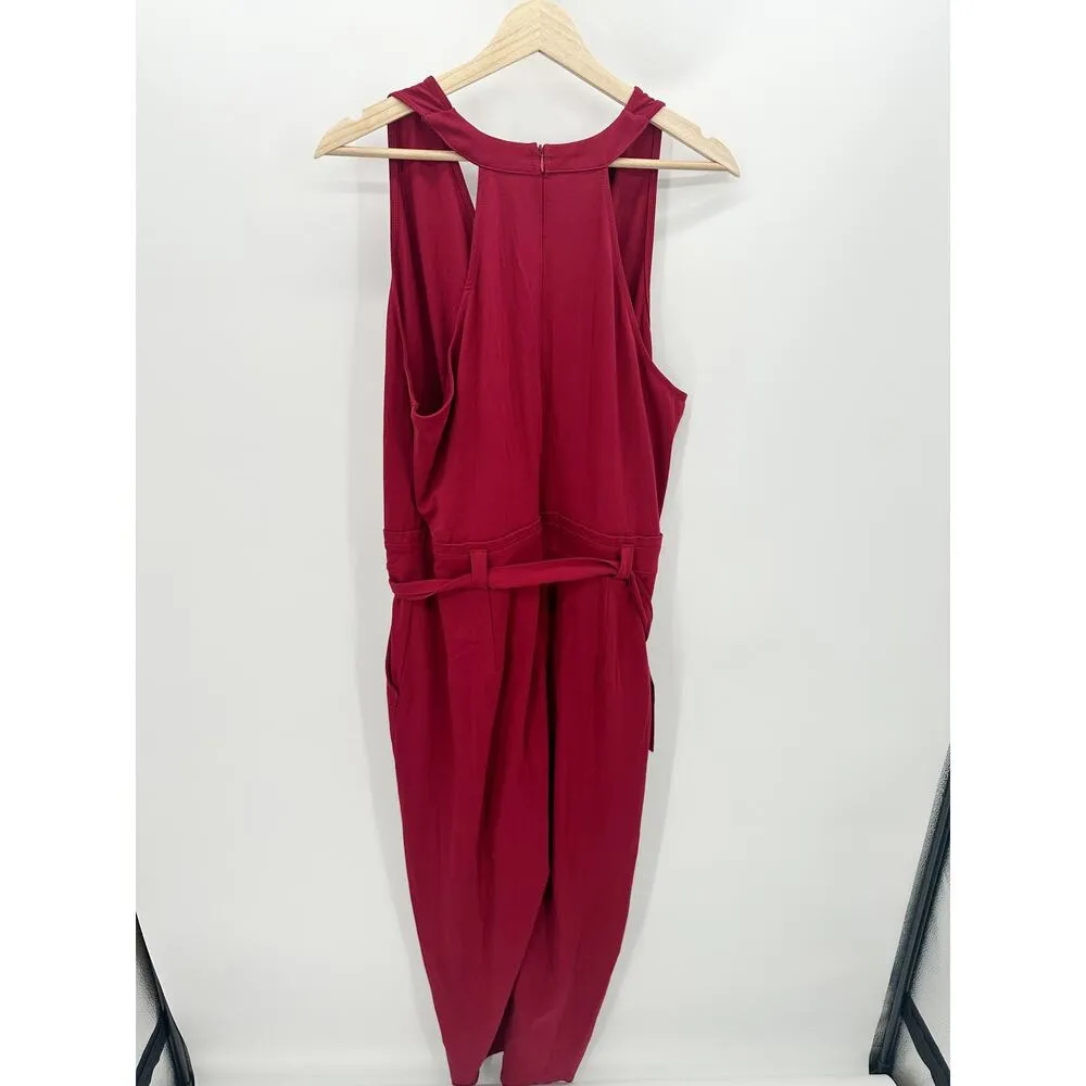 Grace Karin Red Sleeveless One Piece Romper Jumpsuit Viscose Blend Women 2XL NWT - Image 2