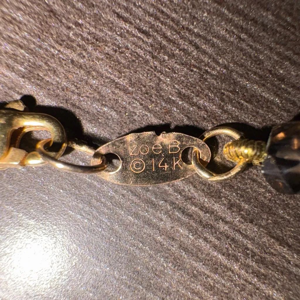 Zoe B 14K Smokey Topaz Garnet & Cultured Pearl Necklace - Image 5