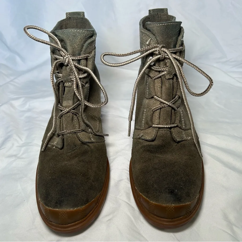 Sorel Toronto green suede lace up waterproof wedge boots women’s shoe size 7.5 - Image 4