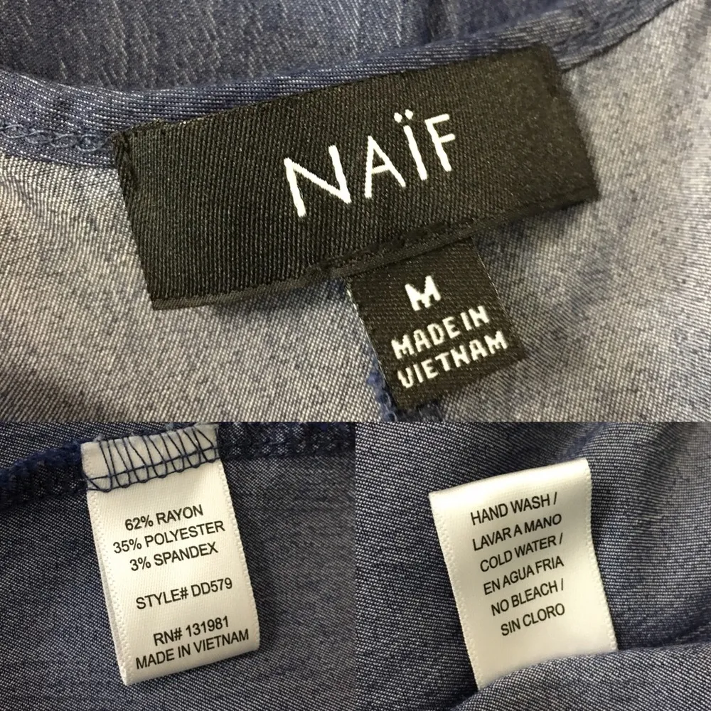 NAÏF Chambray Bell Sleeves Short Dress - Image 7