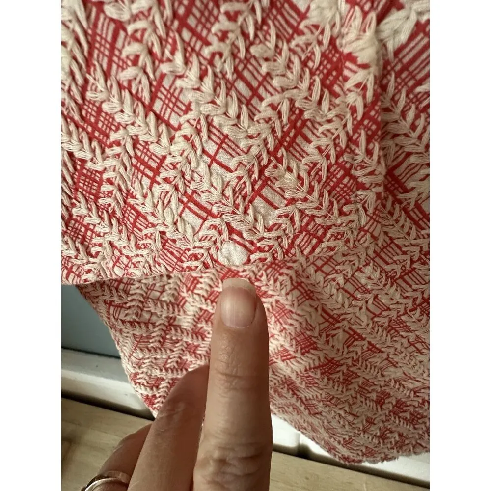 COLDWATER CREEK WOMEN'S CORAL & CREAM 3/4 SLEEVE BLAZER JACKET - SIZE 14 *READ* - Image 7