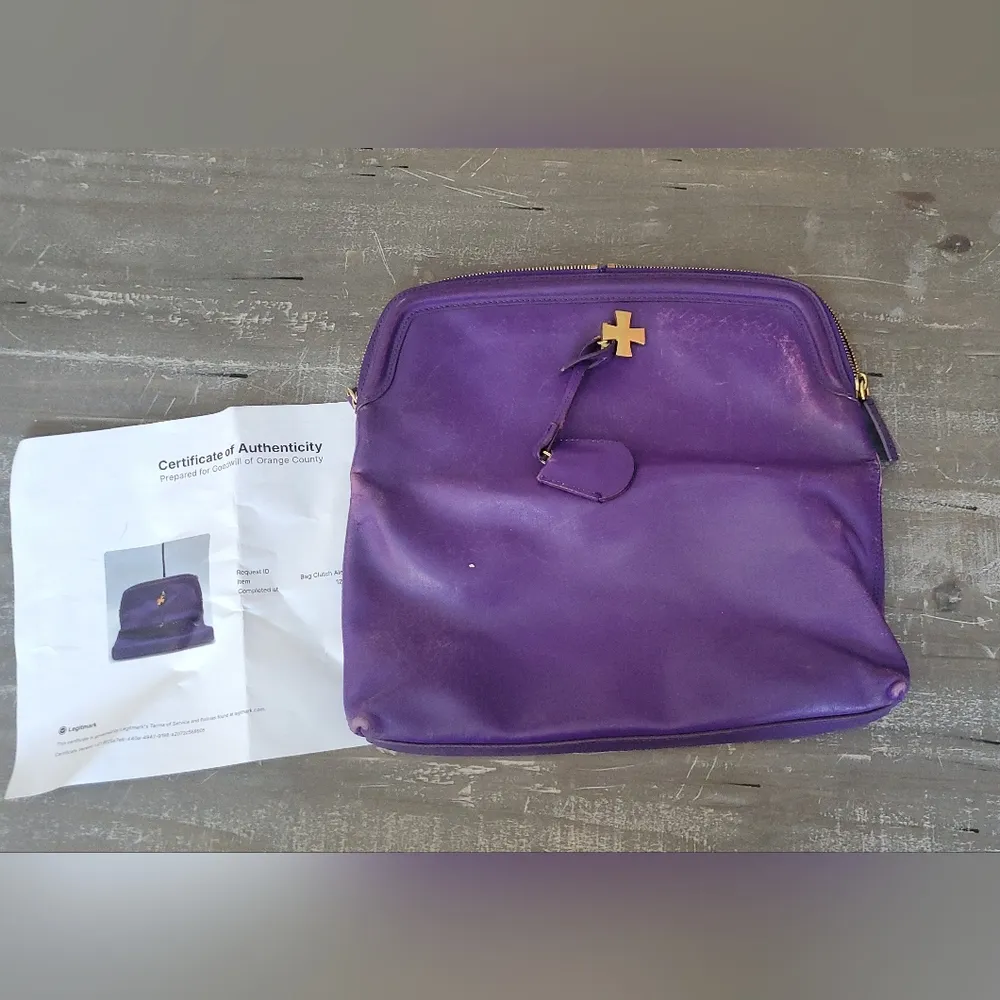 Alexander McQueen Purple Skull Clutch ( Flawed) - Image 9