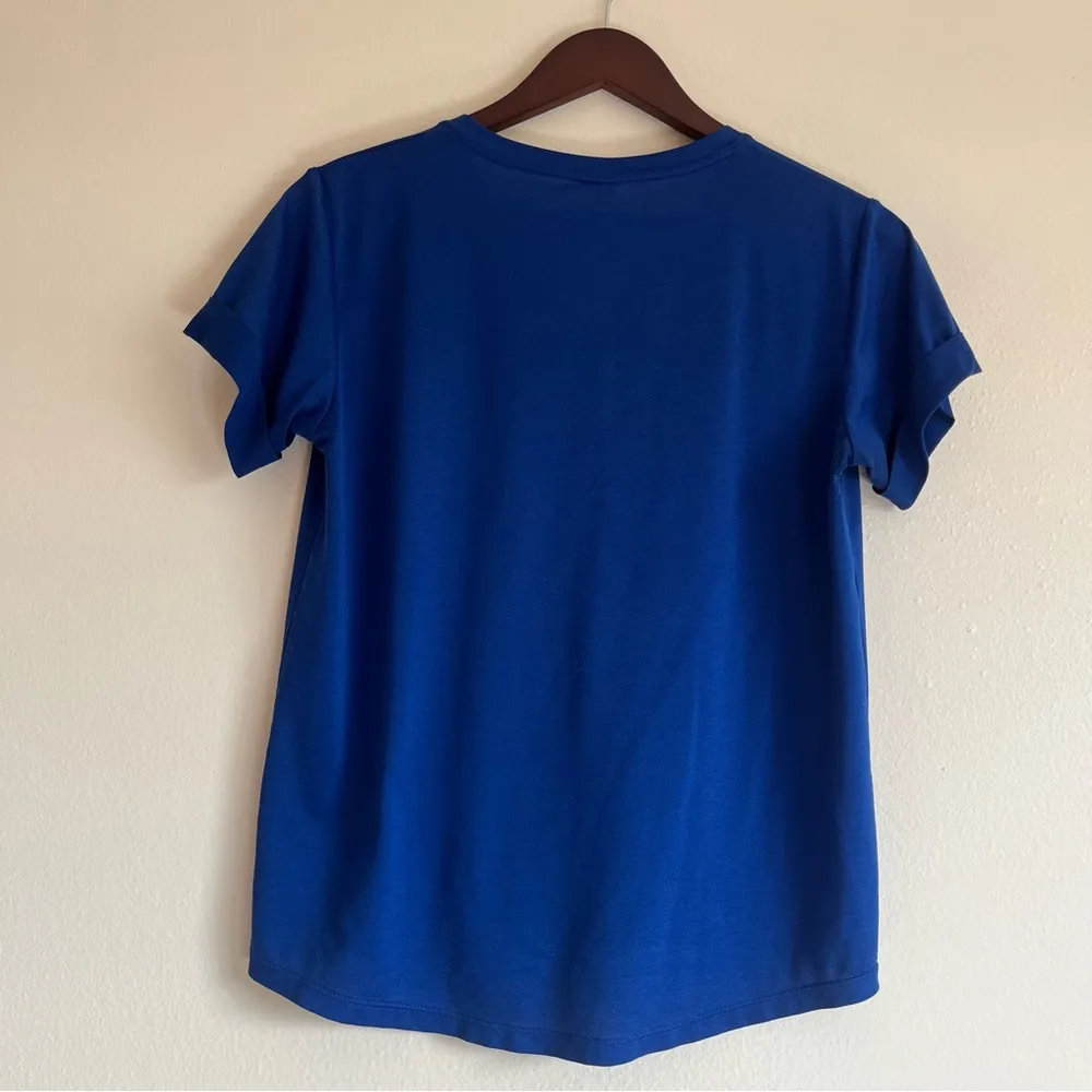 Women’s New Balance Royal Blue V Neck Dri Fit T Shirt Size Small - Image 5