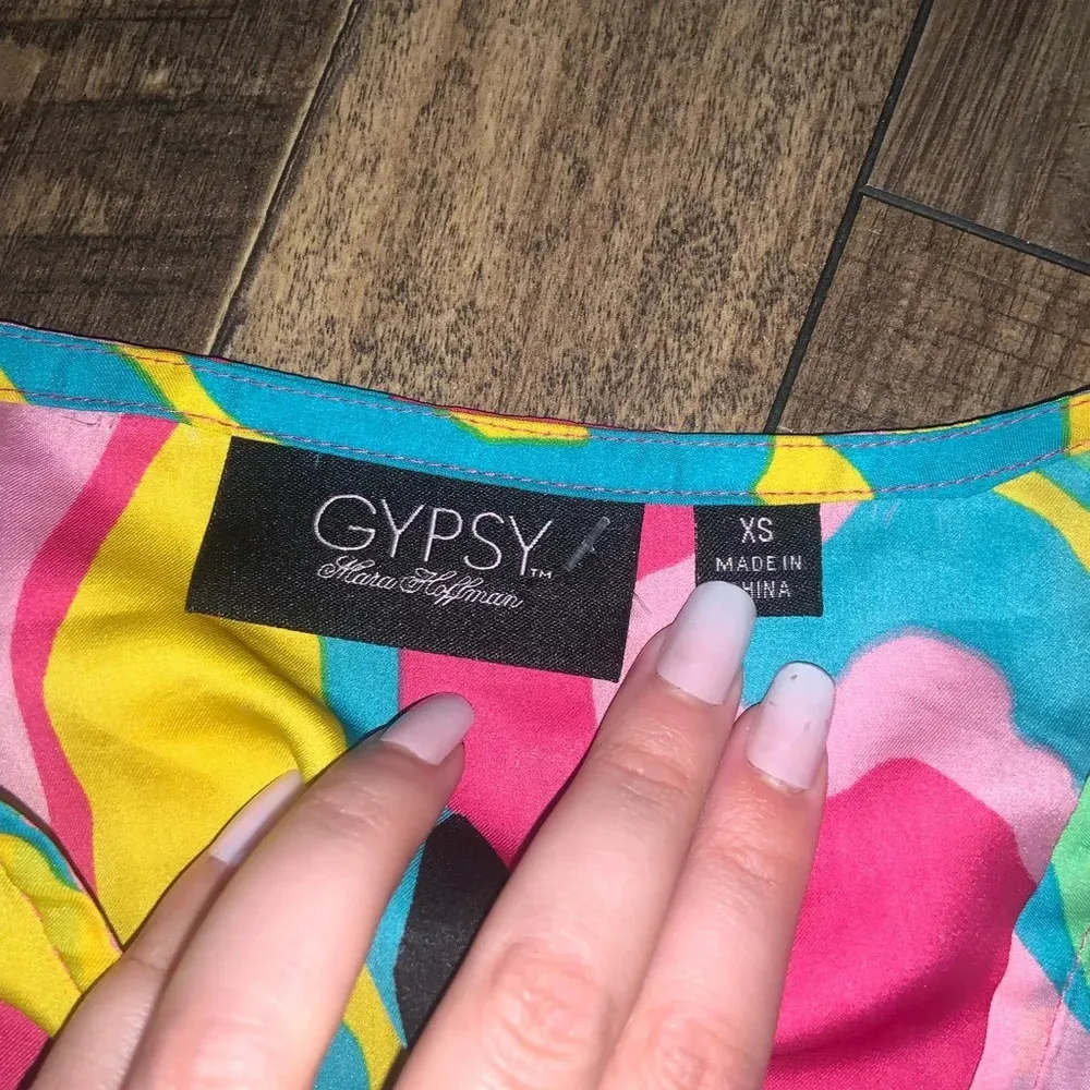 Mara Hoffman gypsy abstract printed tunic top Xs $150 boho spring designer - Image 5