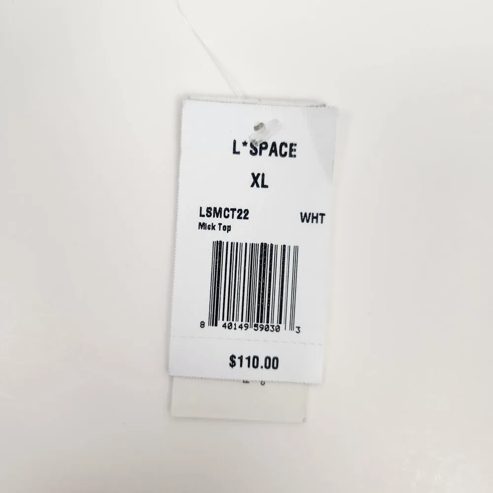 L*Space Mick Bikini Top in White Size XL One Shoulder NWT - Image 4