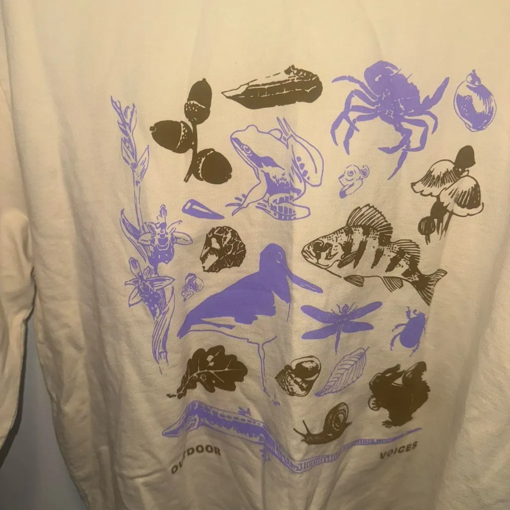 Outdoor Voices Cream Shirt with Purple Graphic - Image 2