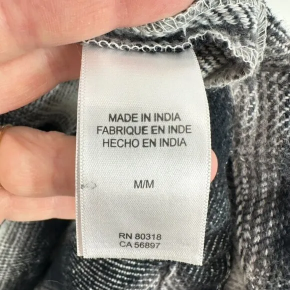 Lucky Brand Women's Size‎ Medium Oversized Black Grey White Thick Shacket Fall - Image 5