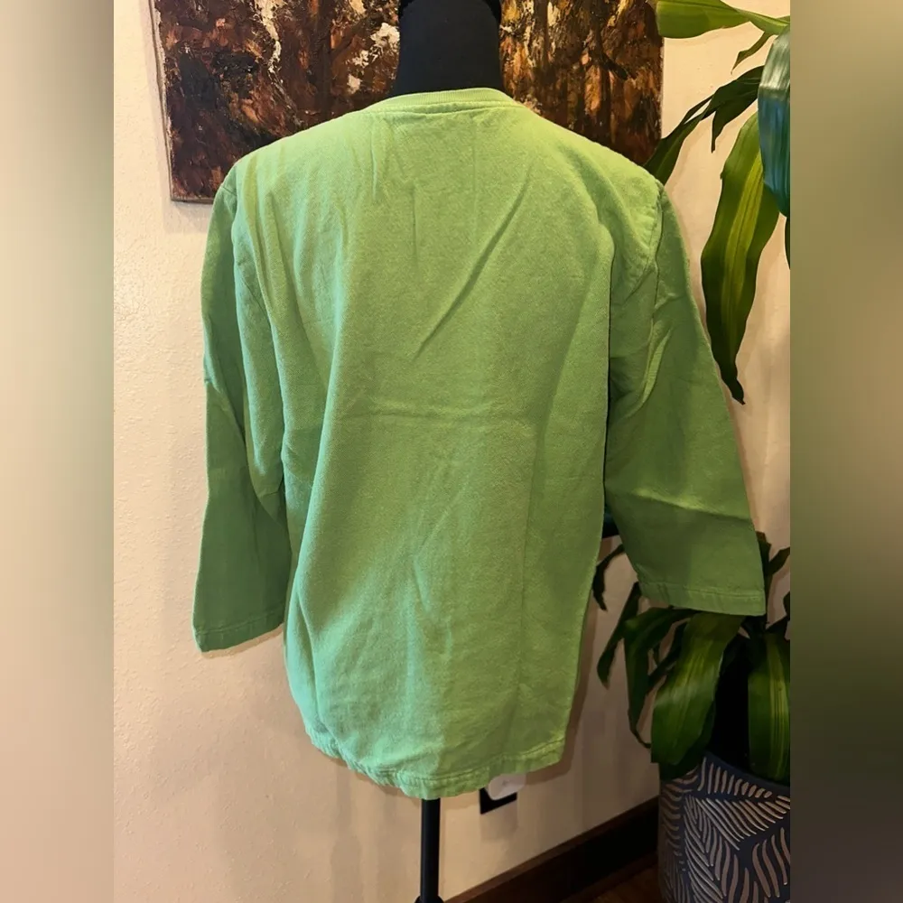 EUC SOLA VIVE GREEN SEA TURTLE SWEATSHIRT LONG SLEEVE SZ S/M - Image 6