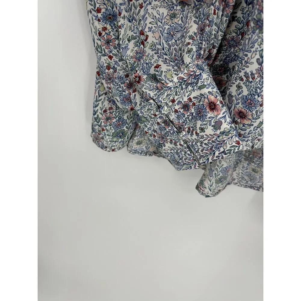 Rose + Olive Womens Floral Button Front Blouse Size XL Collar Feminine Career - Image 4