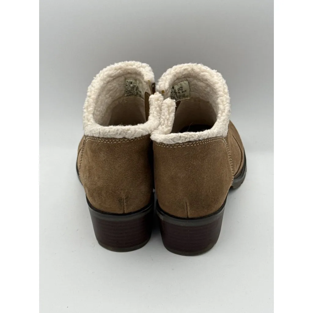 Sporto Womens Brown Ankle Boots Size 7.5M Suede Faux Fur Lined With Zipper Closu - Image 3