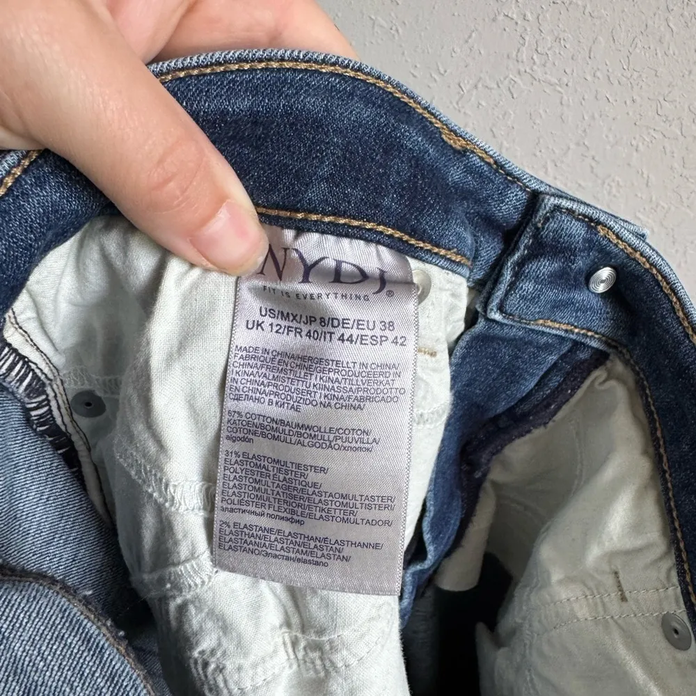 NYDJ Dark Wash Blue Denim Straight Leg Capris Womens 8 Casual Stretch - Image 5