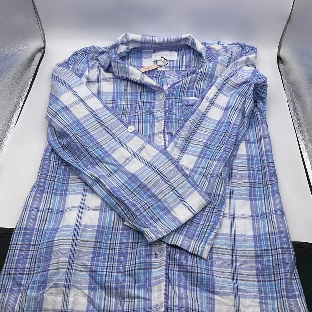 NWT VICTORIAS SECRET BLUE PLAID TOP - Image 6