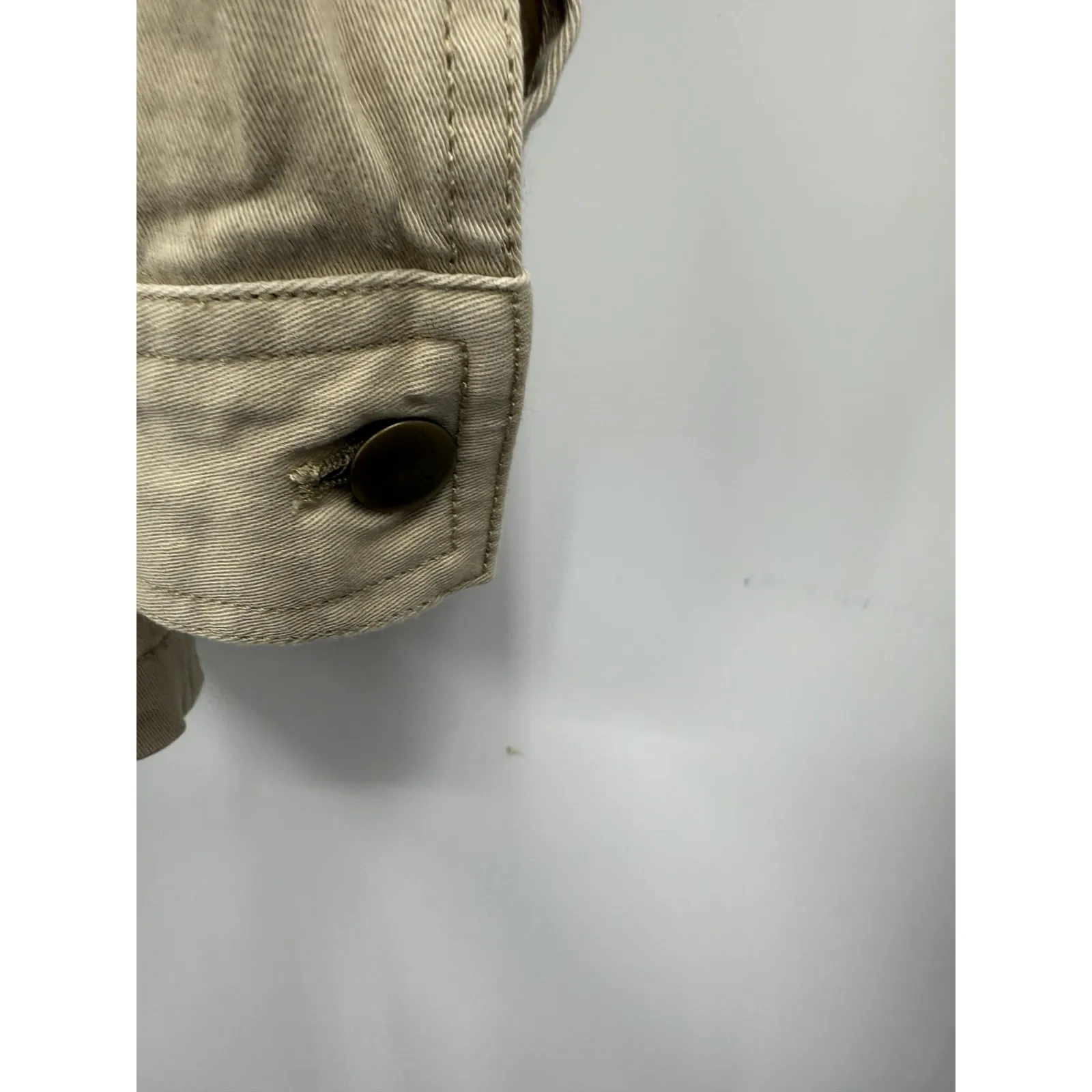 CAbi Jacket Womens Large Khaki Hooded Utility Anorak Cotton Snap Zip Style 110 - Image 4