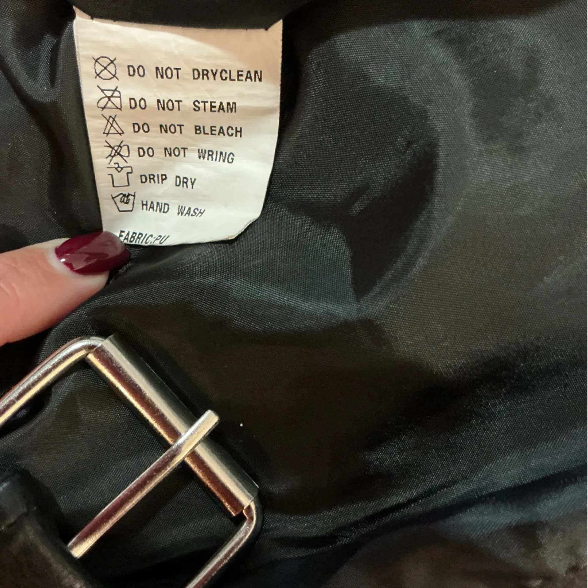 Boutique Black Vegan Leather Moto Jacket with Studded & Zipper Details Small - Image 11