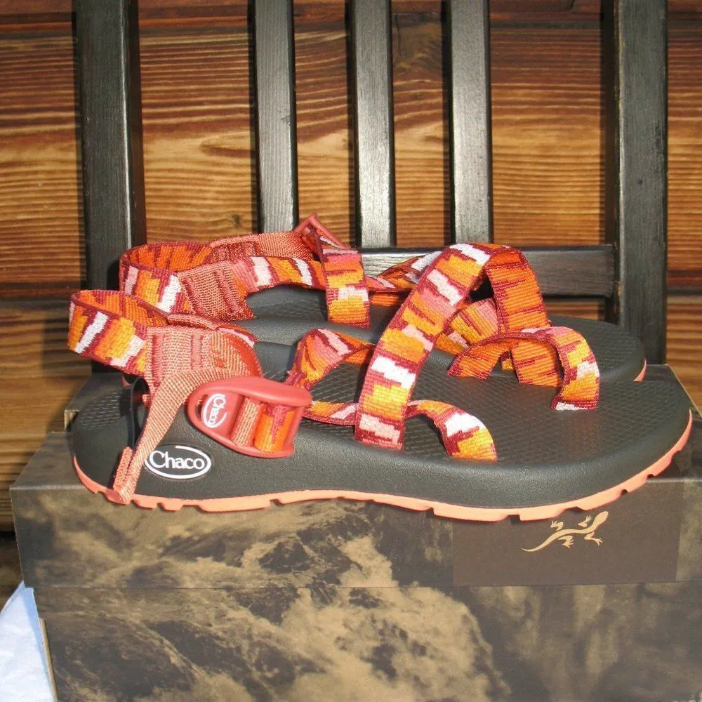 NWT Chaco Z2 Womens 6 Classic Sandals Orange Red - Image 2