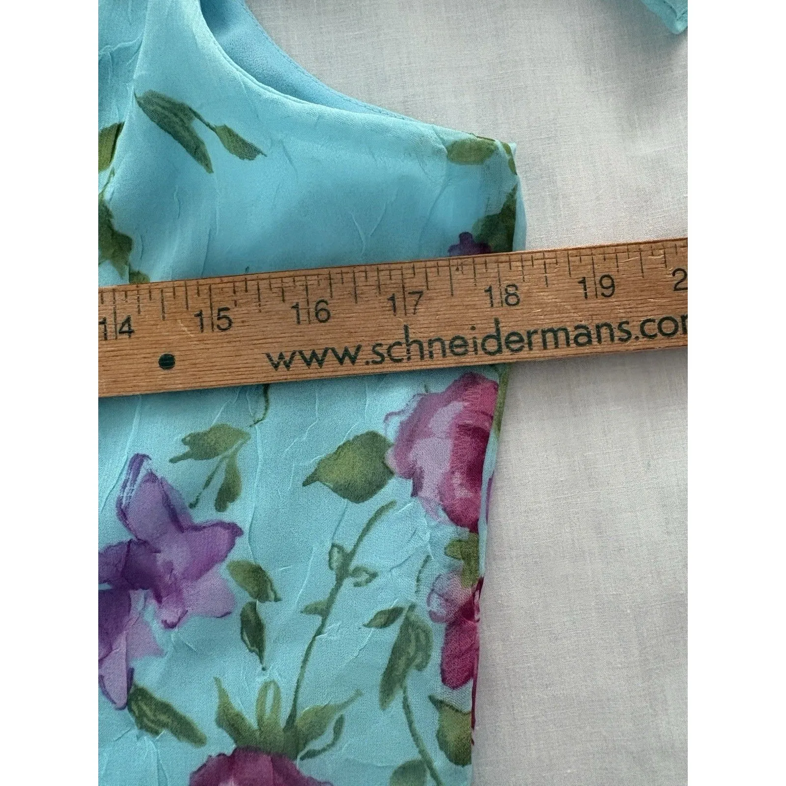 Vintage Barbara Lesser Y2K Dress M Blue Floral Fairy Cottagecore CuteGoth 90s* Size M - Image 12